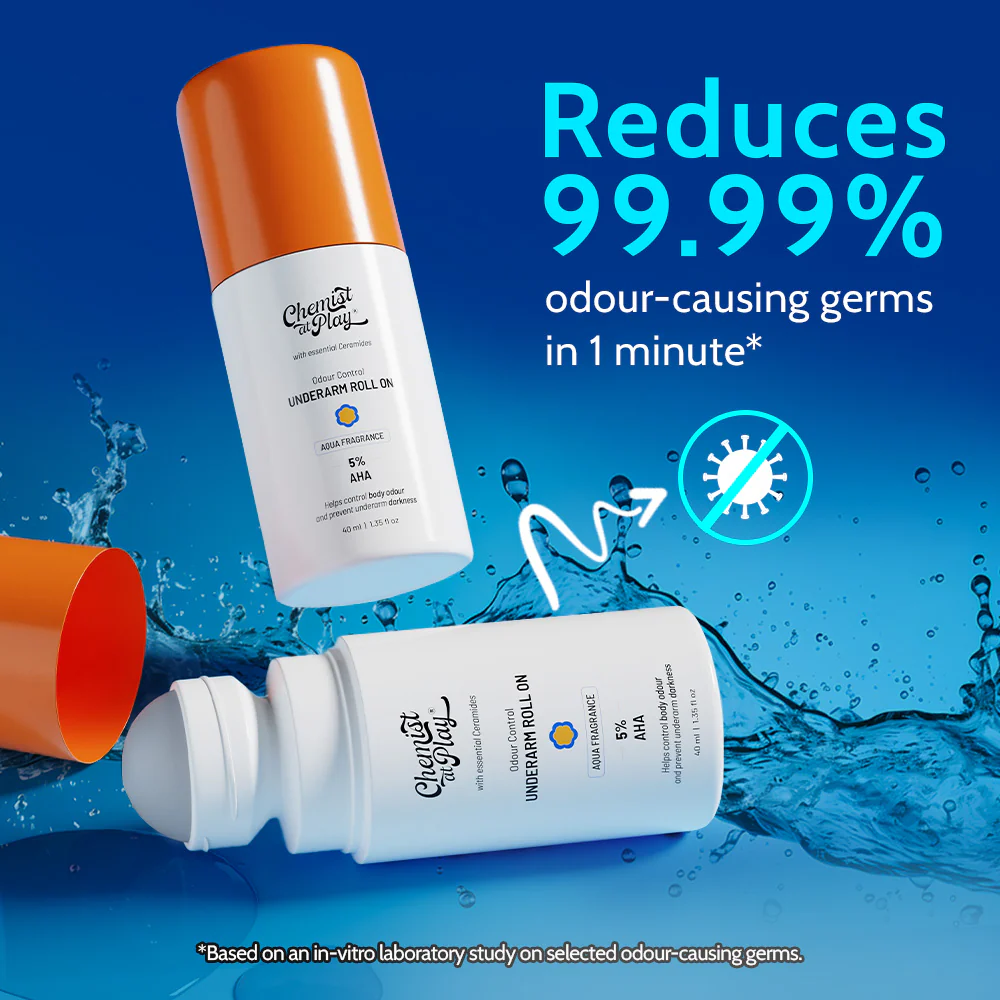 5% AHA Underarm Roll on for Odour Control & Pigmentation (Aqua) - 40 ml - Image 4