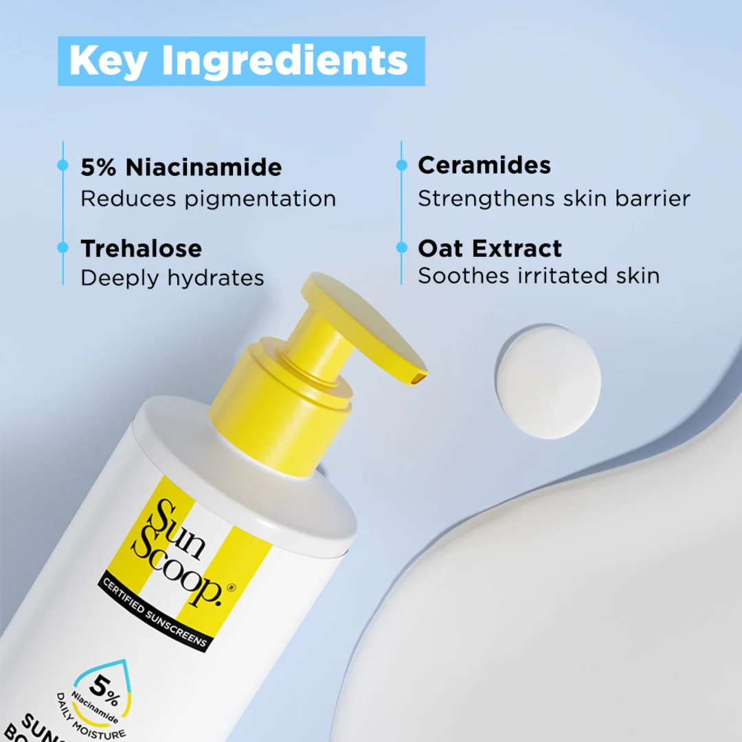5% Niacinamide Sunscreen Body Lotion| SPF 50+ PA++++| In-Vitro Tested - 200ml | Pack of 2 - Image 5