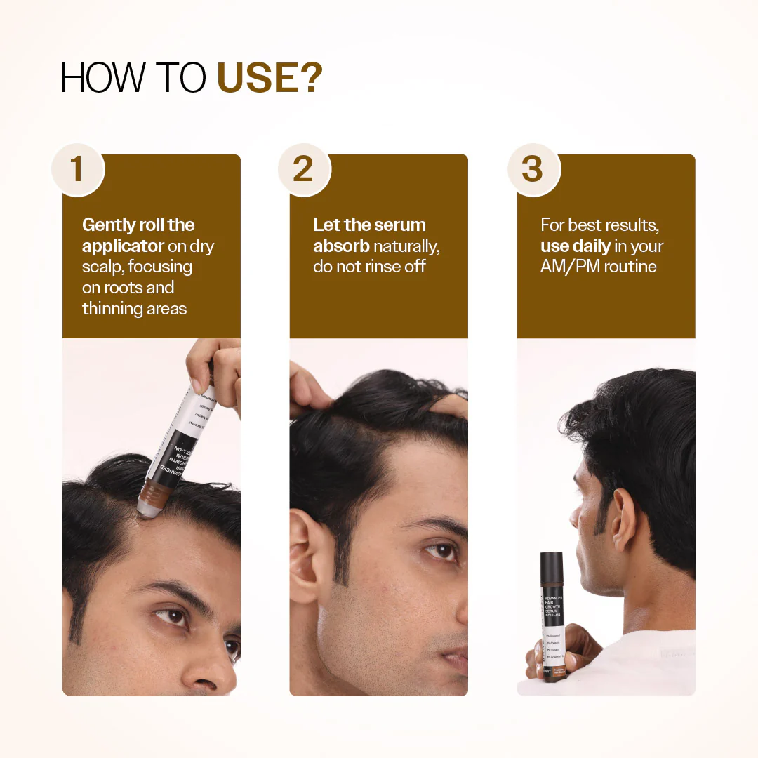 Advanced Hair Growth Serum Roll-On with Redensyl, Rosemary & Rice Water- 25 ml - Image 8