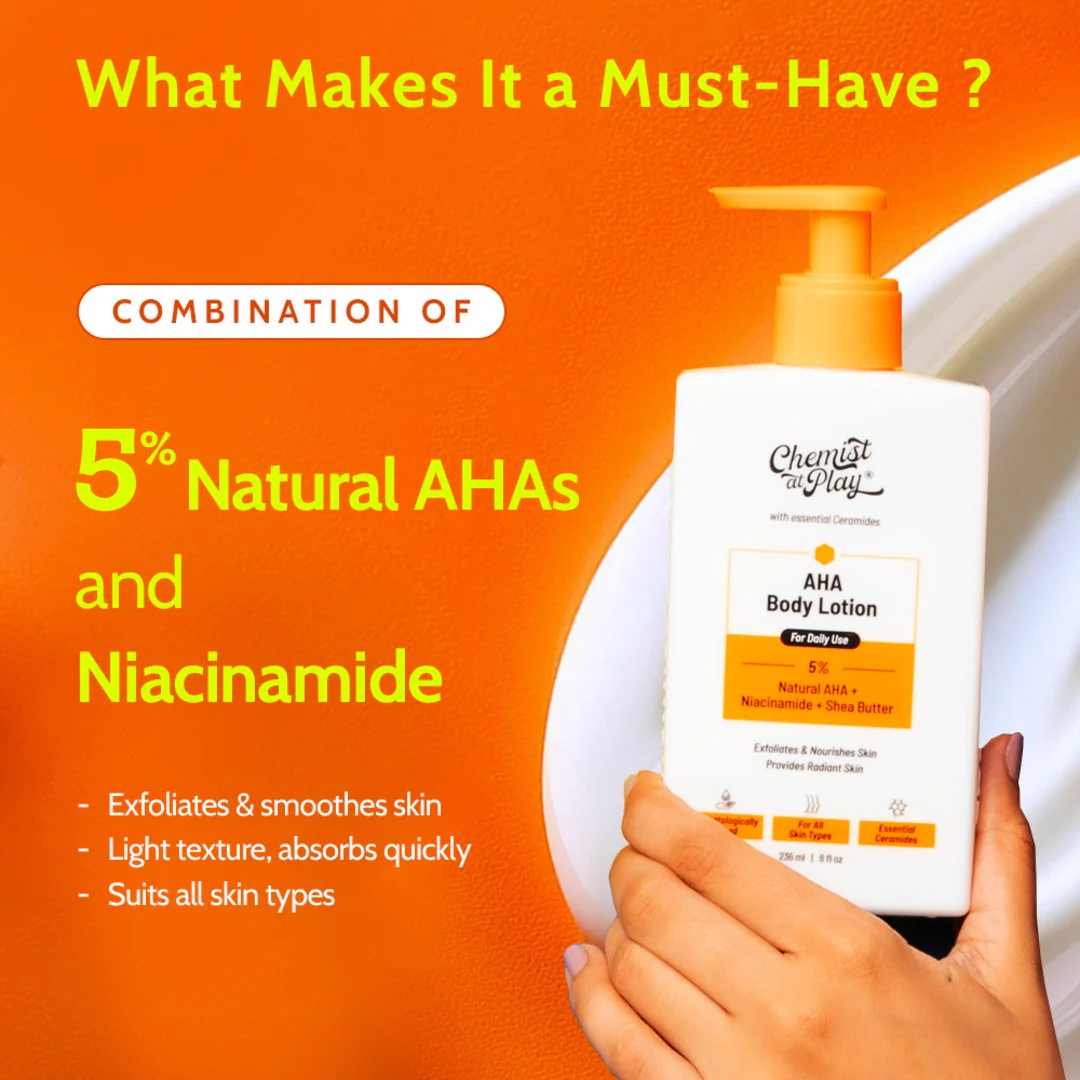 5% AHA Body Lotion with Niacinamide & Shea Butter - 236 ml - Image 3