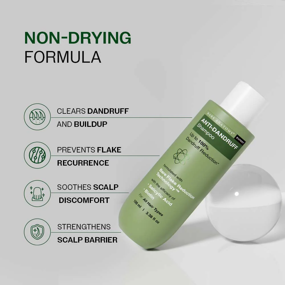 Anti Dandruff Shampoo with Salicylic Acid, Piroctone Olamine & Biotin - 100 ml - Image 8