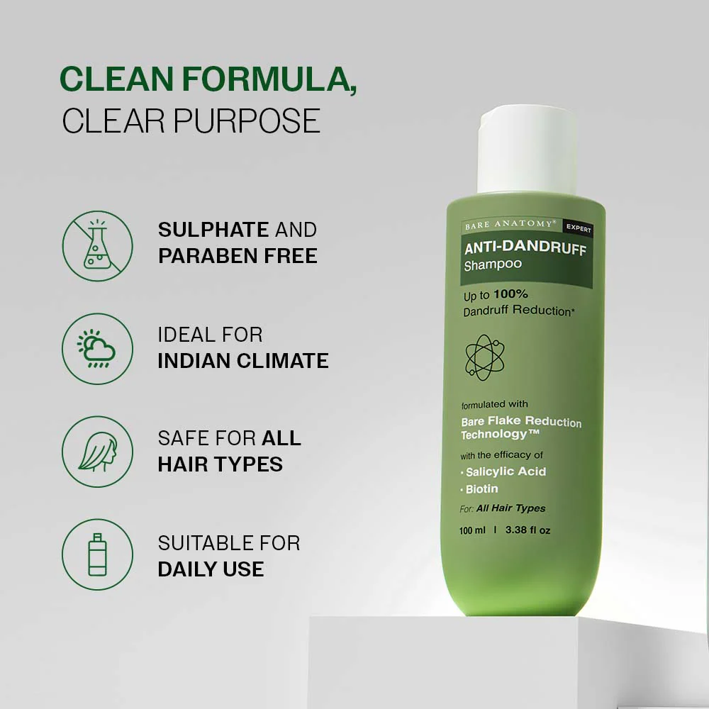 Anti Dandruff Shampoo with Salicylic Acid, Piroctone Olamine & Biotin - 100 ml - Image 9