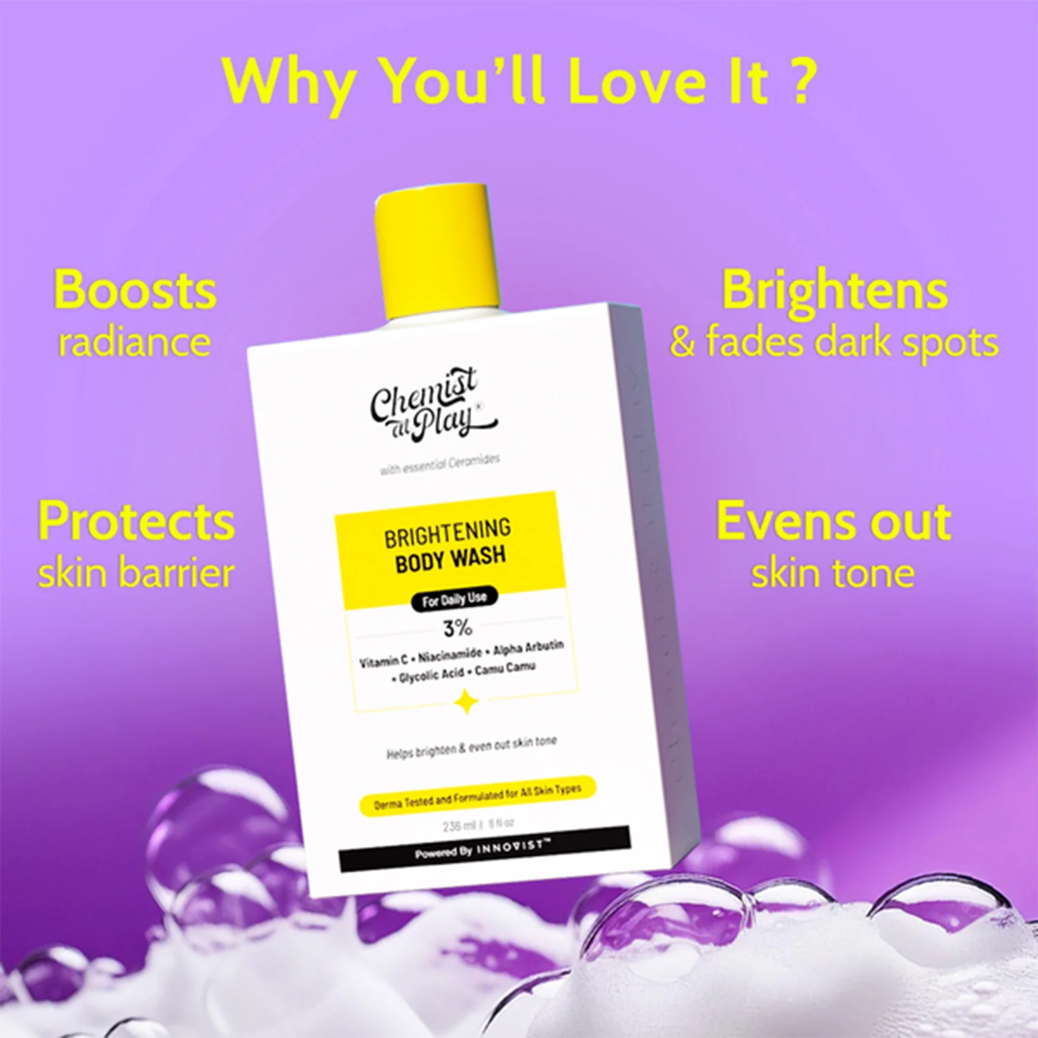 Brighten & Protect Body Duo (Hydrating Fluid Sunscreen - 125 ml | Brightening Body Wash - 236 ml) - Image 3
