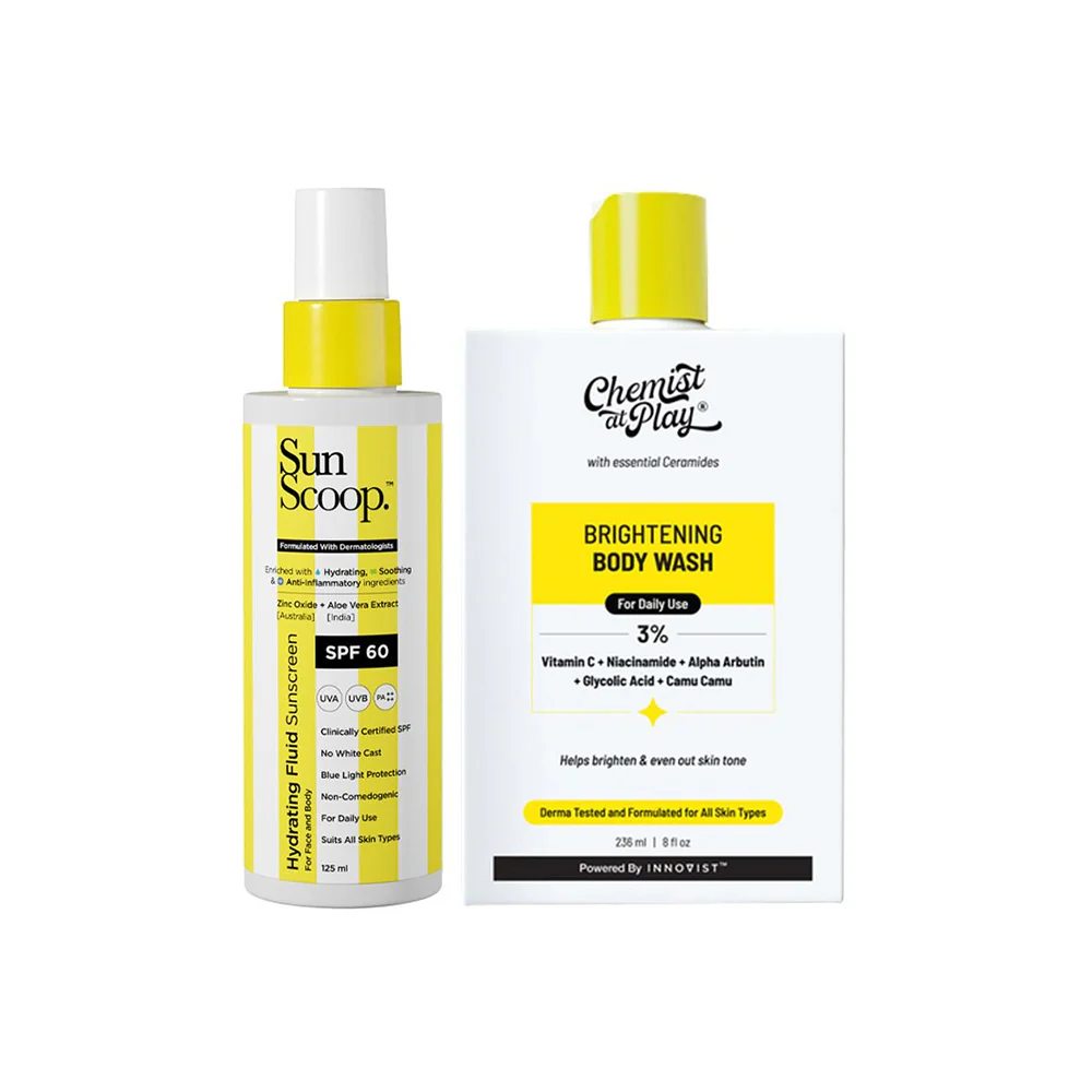 Brighten & Protect Body Duo (Hydrating Fluid Sunscreen - 125 ml | Brightening Body Wash - 236 ml) - Image 6
