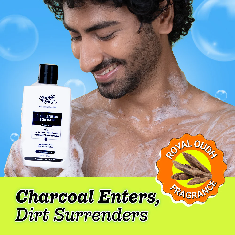 Deep Cleansing Body Wash with Activated Charcoal, Lactic & Glycolic Acid - 236 ml - Image 4
