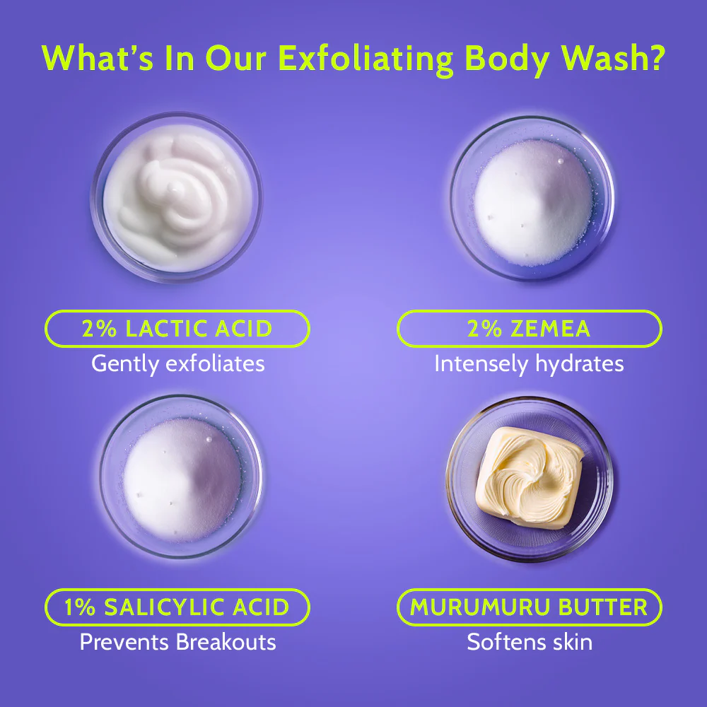 Detan Body Combo (Exfoliating Body Wash - 236 ml + AHA Body Lotion - 236 ml) - Image 8