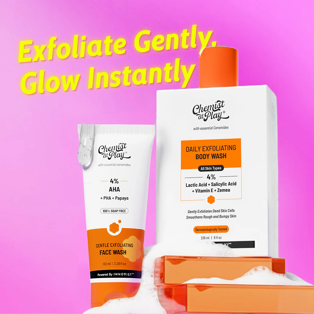 Detan & Glow Duo (Daily Exfoliating Body Wash - 236 ml | Gentle Exfoliating Face Wash - 100 ml) - Image 2