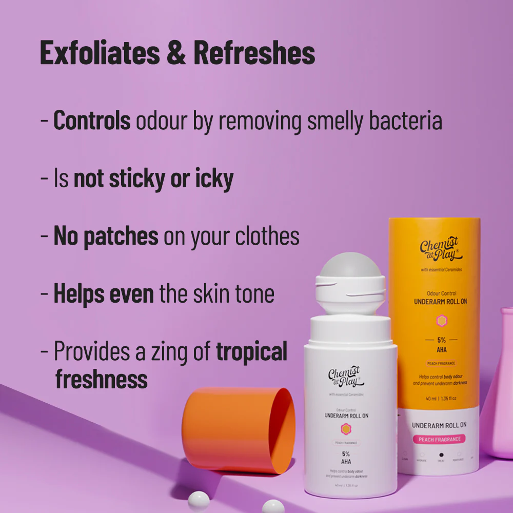Feel Fresh! (Exfoliating Body Wash - 236 ml| Peach Underarm Roll On - 40 ml) - Image 4