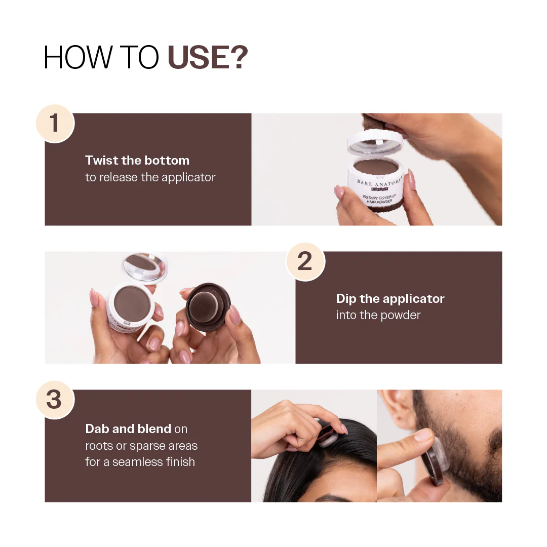 Instant Hair Cover-Up Powder (Brown Color) - 4 gm - Image 6