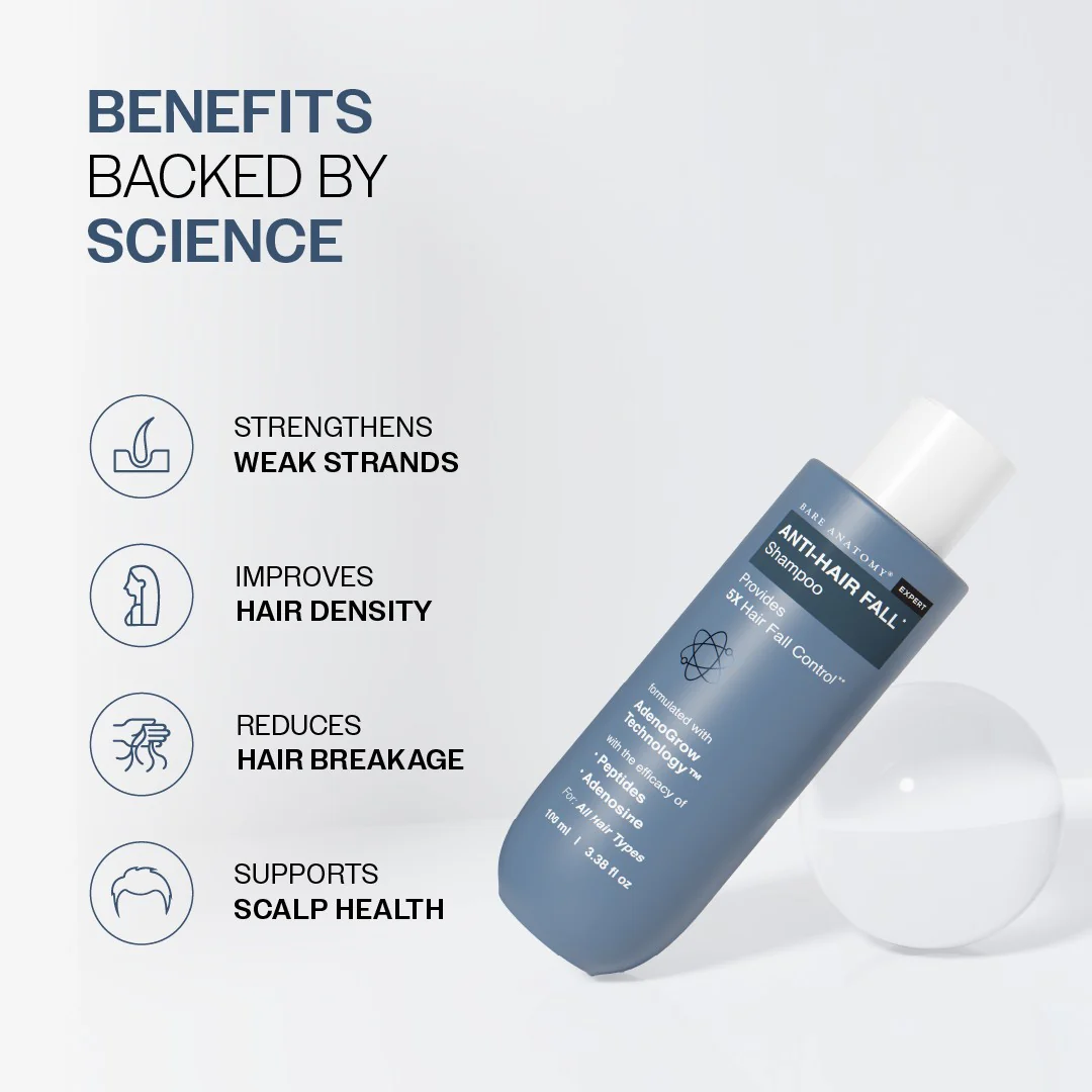 Anti-Hair Fall Shampoo with Adenosine & Peptides - 100 ml | Pack of 3 - Image 3