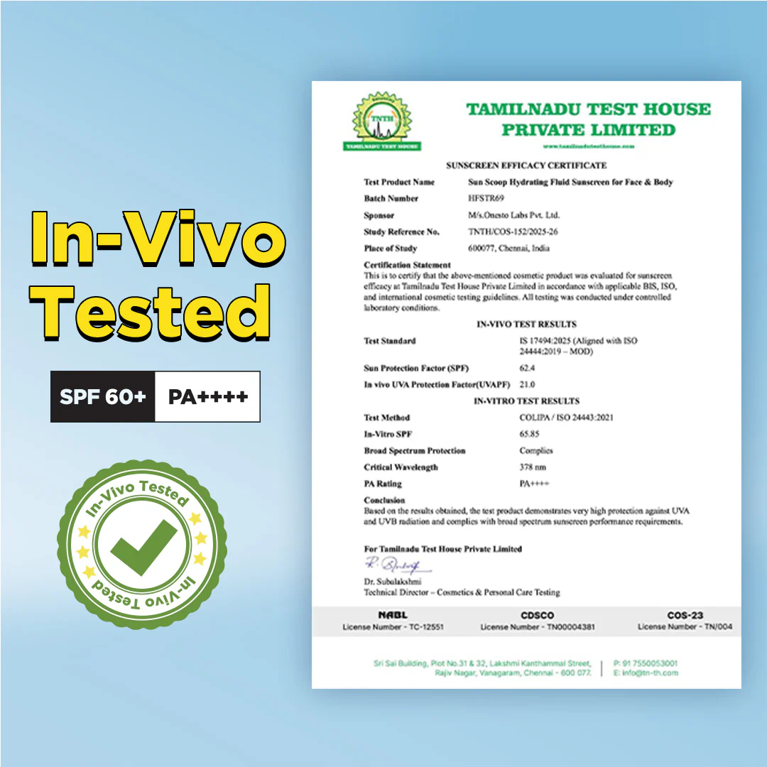 Hydrating Fluid Sunscreen for Face & Body | SPF 60 PA++++| In-Vivo Tested - 125ml - Image 3