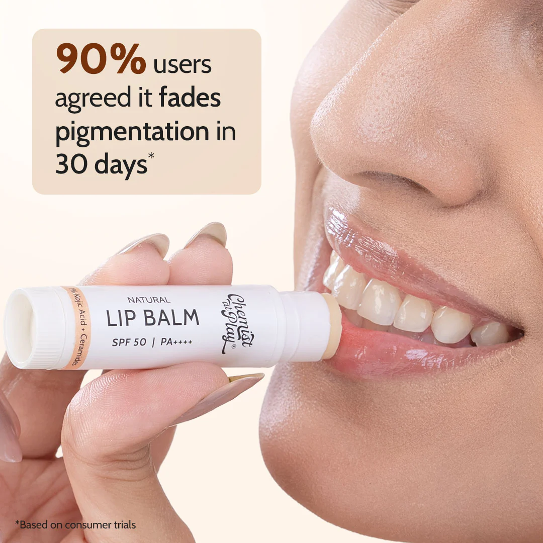 Natural Lip Balm for Chapped & Pigmented Lips | SPF 50 PA++++ & Kojic Acid | 4.5 gm - Image 5