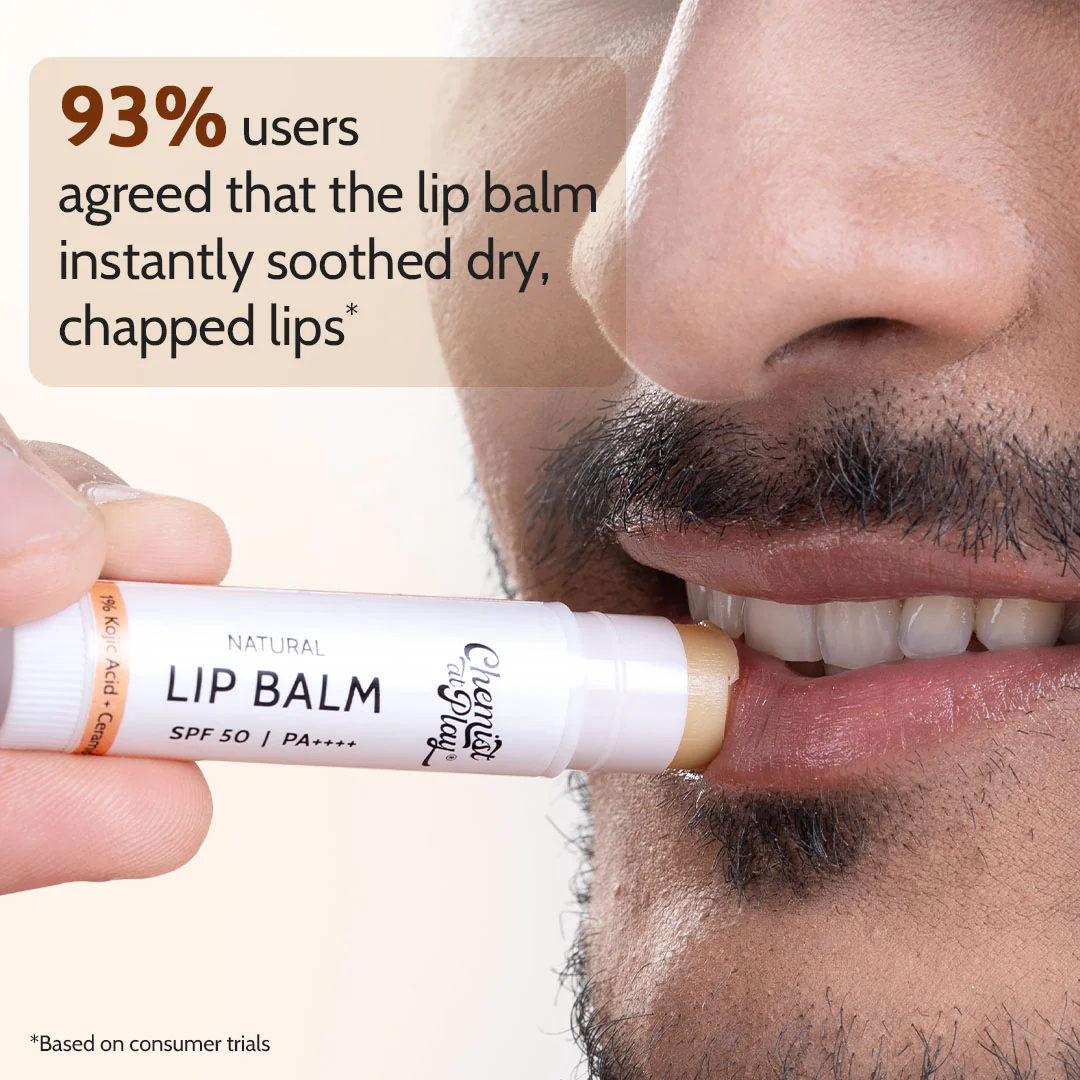Natural Lip Balm for Chapped & Pigmented Lips | SPF 50 PA++++ & Kojic Acid | 4.5 gm - Image 6