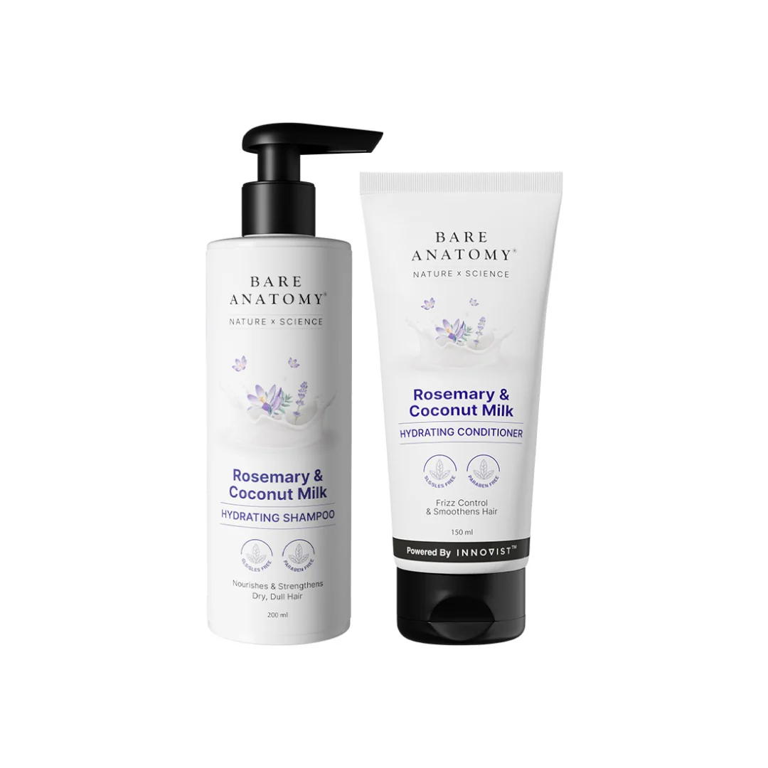 Rosemary & Coconut Milk Hydrating Shampoo (200 ml) & Conditioner (150 ml) Combo for Frizzy Hair - Image 9