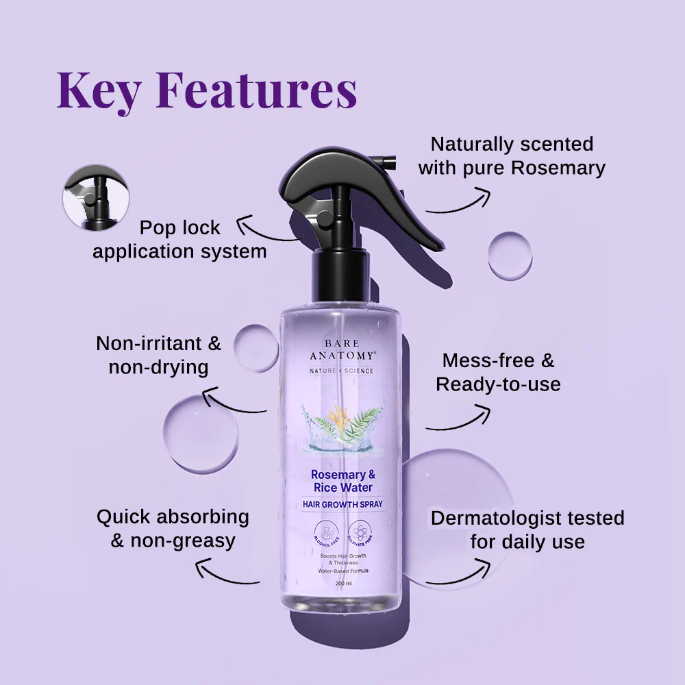Rosemary Water Spray (200 ml)  & Scalp Massager Hair Growth Combo - Image 4