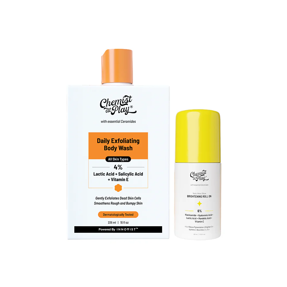 The Feel-Good Body Combo (Exfoliating Body Wash - 236 ml | Neck Knee Elbow Brightening Roll On - 40 ml) - Image 6