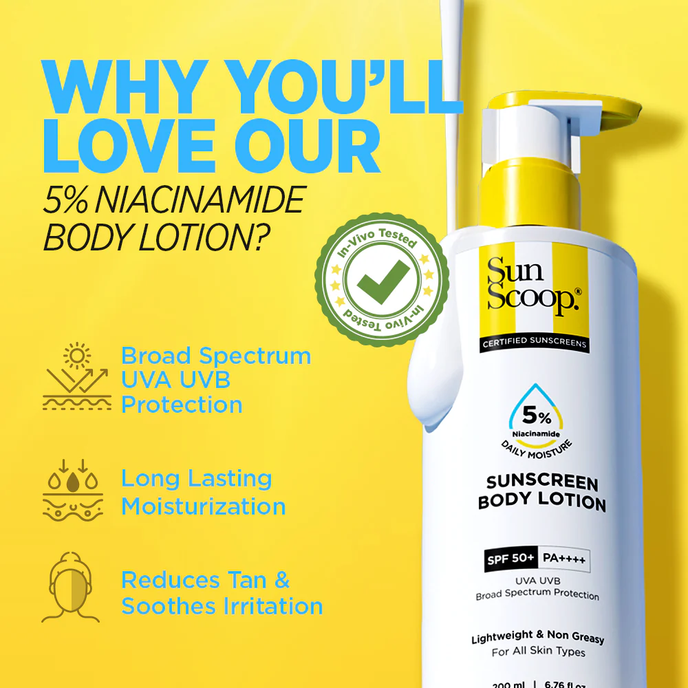 Ultimate Sun Defence Combo (5% Niacinamide Sunscreen Body Lotion - 200 ml | Hydrating Fluid Sunscreen for Face and Body - 125 ml) - Image 4