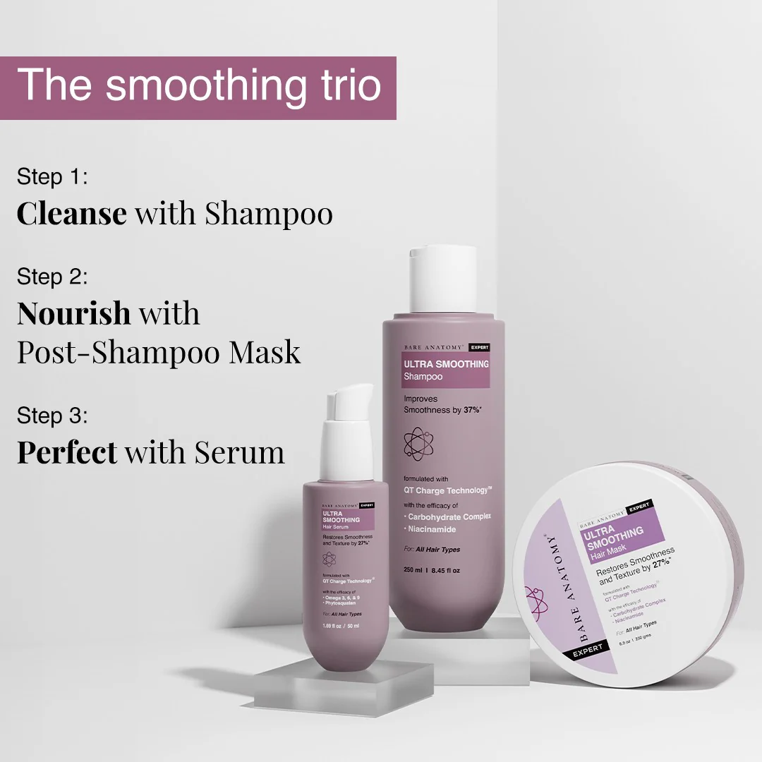 Ultra Smoothing Shampoo with Niacinamide & Aloe Vera Extract for Dry & Frizzy Hair - 250 ml - Image 6